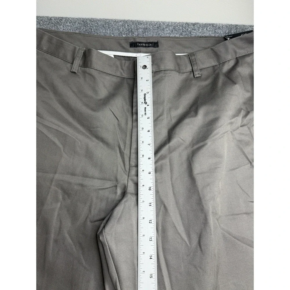 Van Heusen Mens Pants Gray Size 40x32 Flat Front Classic Fit 100% Cotton